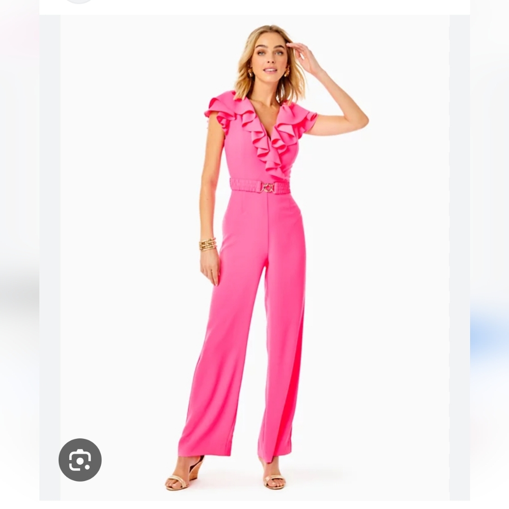 Lilly Pulitzer Pink Ruffle Jumpsuit